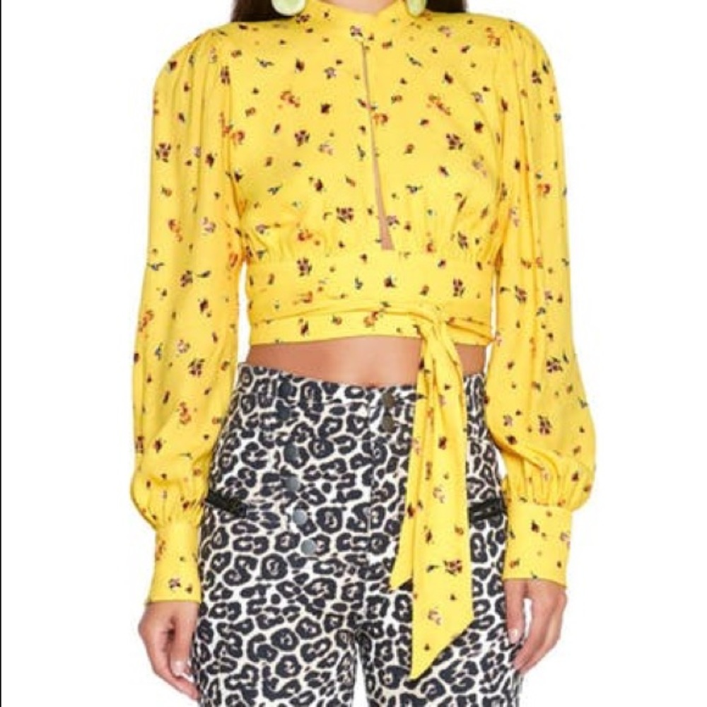 AFRM Calla Top in Golden Ditsy NWT